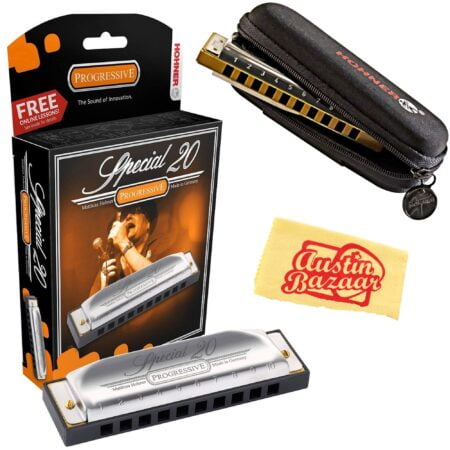 Hohner 560 Special 20 Harmonica - Key of C Bundle with Carrying Case and Austin Bazaar Pol - Image 2